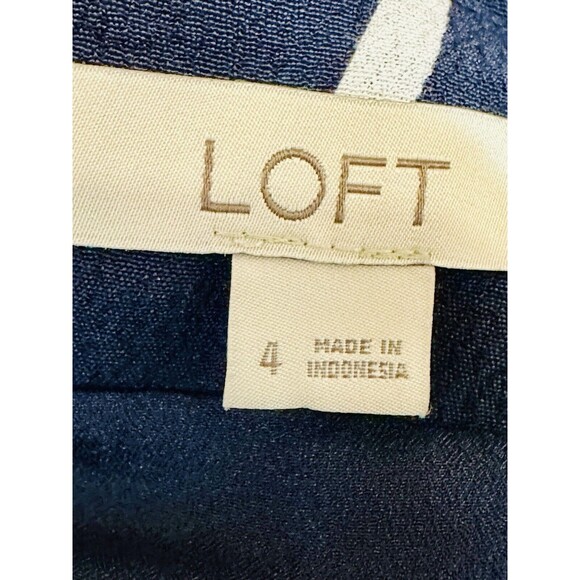 Loft Woman Size 4 Wrap Lined Side Tie Striped Skirt Career Formal Closet Staple - Picture 9 of 10